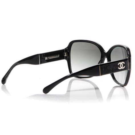 CHANEL Patent Leather Sunglasses 5230Q Black